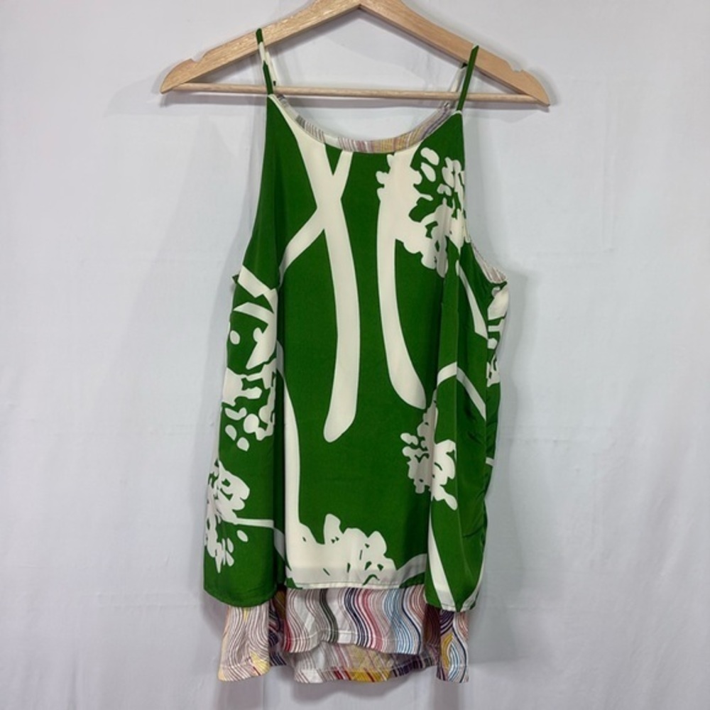 🛁 Porridge sleeveless tank blouse, multicolored triple layer cami:
